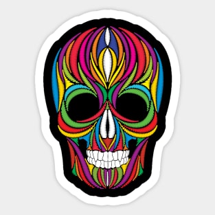 Beautiful folkloric colorful skull Sticker